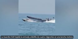 barco-da-policia-espanhola-passa-por-cima-de-bote-com-quatro-pessoas;-video